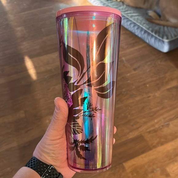 Starbucks Mothers 🌺 Day 2022 Pink Dichroic Cactus Floral Cold Cup Tumbler - Picture 2 of 5